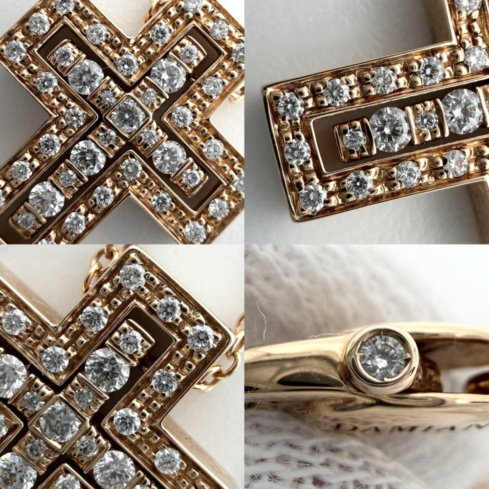 Damiani ダミアーニ ネックレス ベルエポックXXS クロスモチーフ ジュエリー アクセサリー Bell Epoque 18金PG Au750 K18ピンクゴールド ダイヤモンド レディース 約4.3g【中古品】
