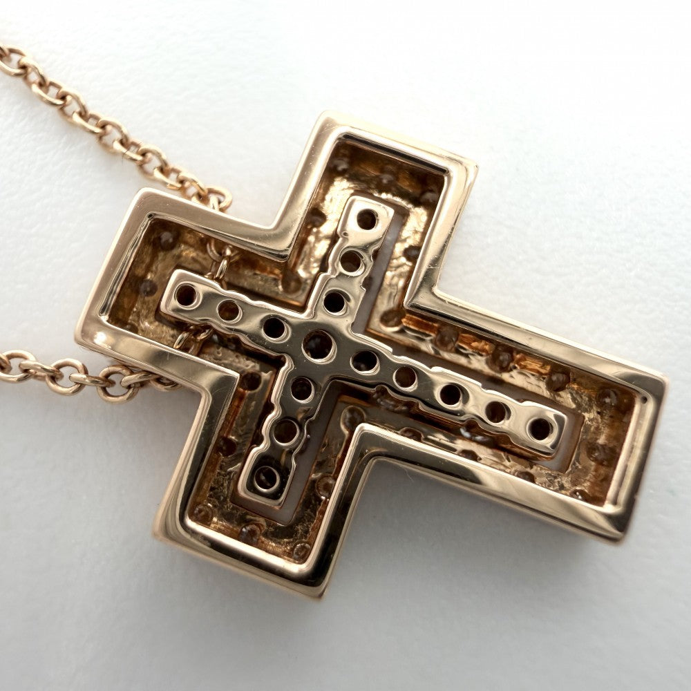 Damiani ダミアーニ ネックレス ベルエポックXXS クロスモチーフ ジュエリー アクセサリー Bell Epoque 18金PG Au750 K18ピンクゴールド ダイヤモンド レディース 約4.3g【中古品】