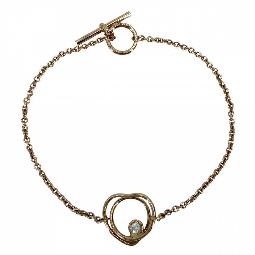 HERMES エルメス ブレスレット ハート ヴェルティージュ・クール アクセサリー ジュエリー 18金PG Au750 K18ピンクゴールド ダイヤモンド レディース 約3.9g【中古品】
