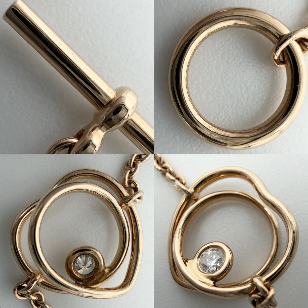HERMES エルメス ブレスレット ハート ヴェルティージュ・クール アクセサリー ジュエリー 18金PG Au750 K18ピンクゴールド ダイヤモンド レディース 約3.9g【中古品】