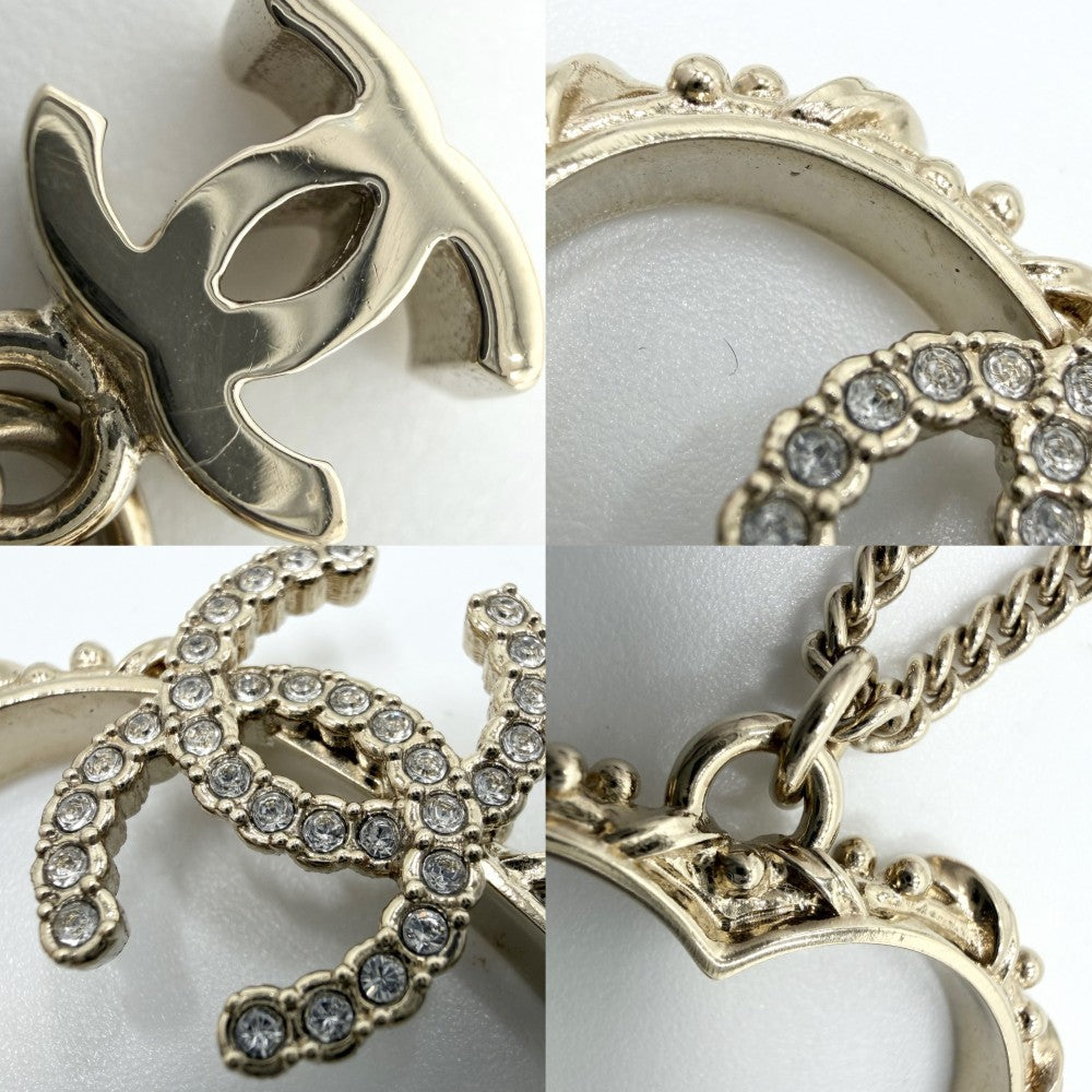 CHANEL シャネル ネックレス ココマーク ハート ペンダント アクセサリー チェーン GP ラインストーン B25P ゴールド レディース 約22.4g 2025年【中古品】