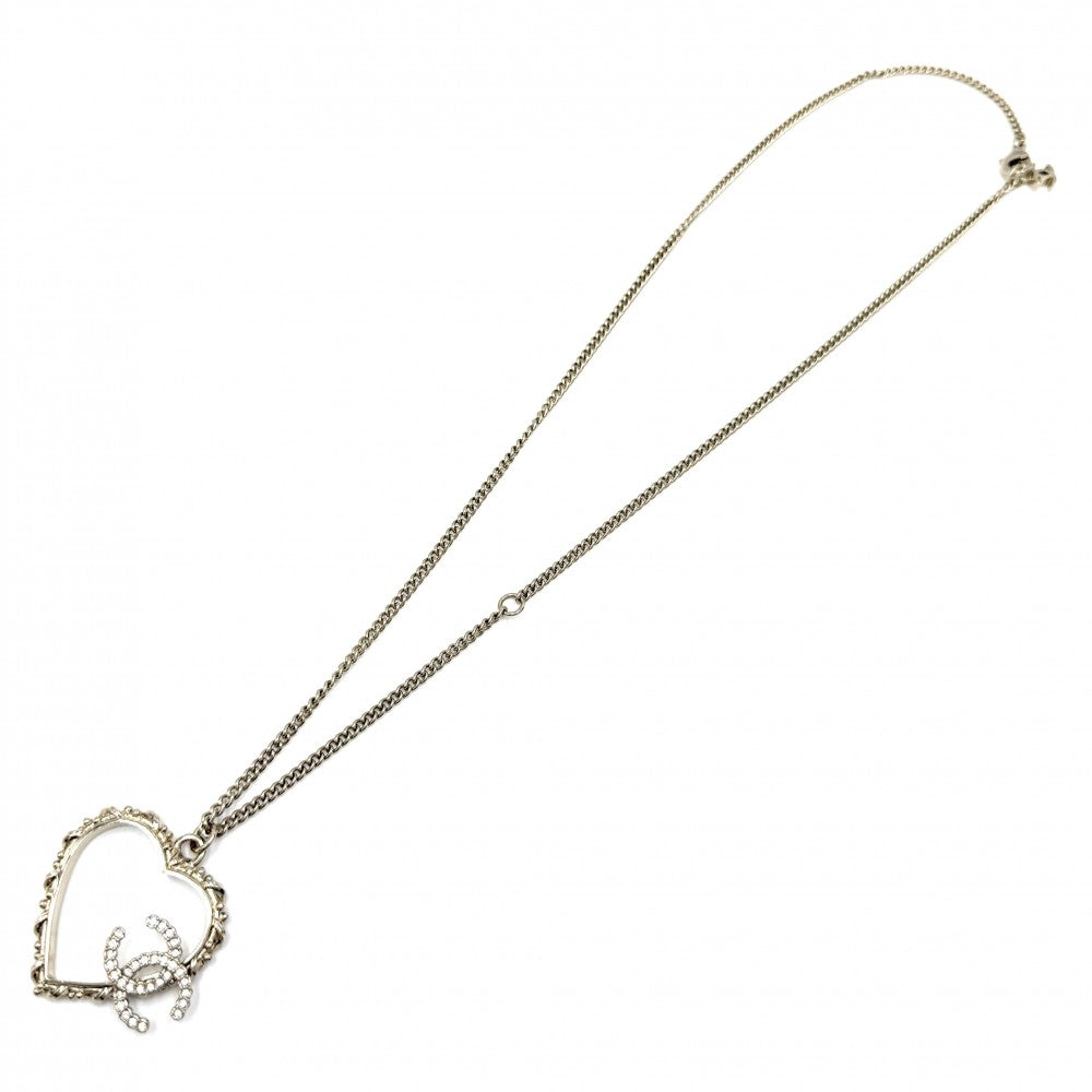 CHANEL シャネル ネックレス ココマーク ハート ペンダント アクセサリー チェーン GP ラインストーン B25P ゴールド レディース 約22.4g 2025年【中古品】