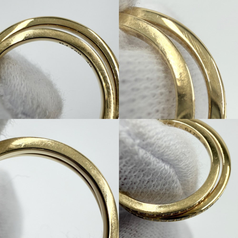 Georg Jensen ジョージジェンセン 指輪 ハロー リング 二連 ジュエリー アクセサリー 18金YG Au750 49サイズ K18イエローゴールド ダイヤモンド 約9号 レディース 約3.7g【中古品】
