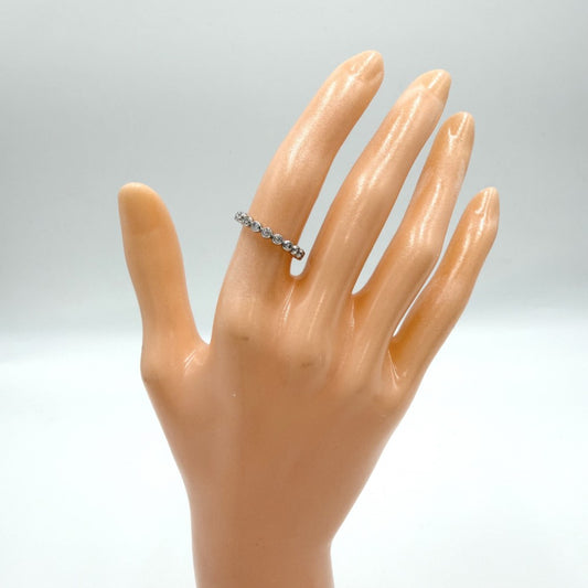 Georg Jensen ジョージジェンセン 指輪 リング フルエタニティ ジュエリー アクセサリー 18金WG Au750 48サイズ K18ホワイトゴールド ダイヤモンド 約7.5号 レディース 約2.8g【中古品】