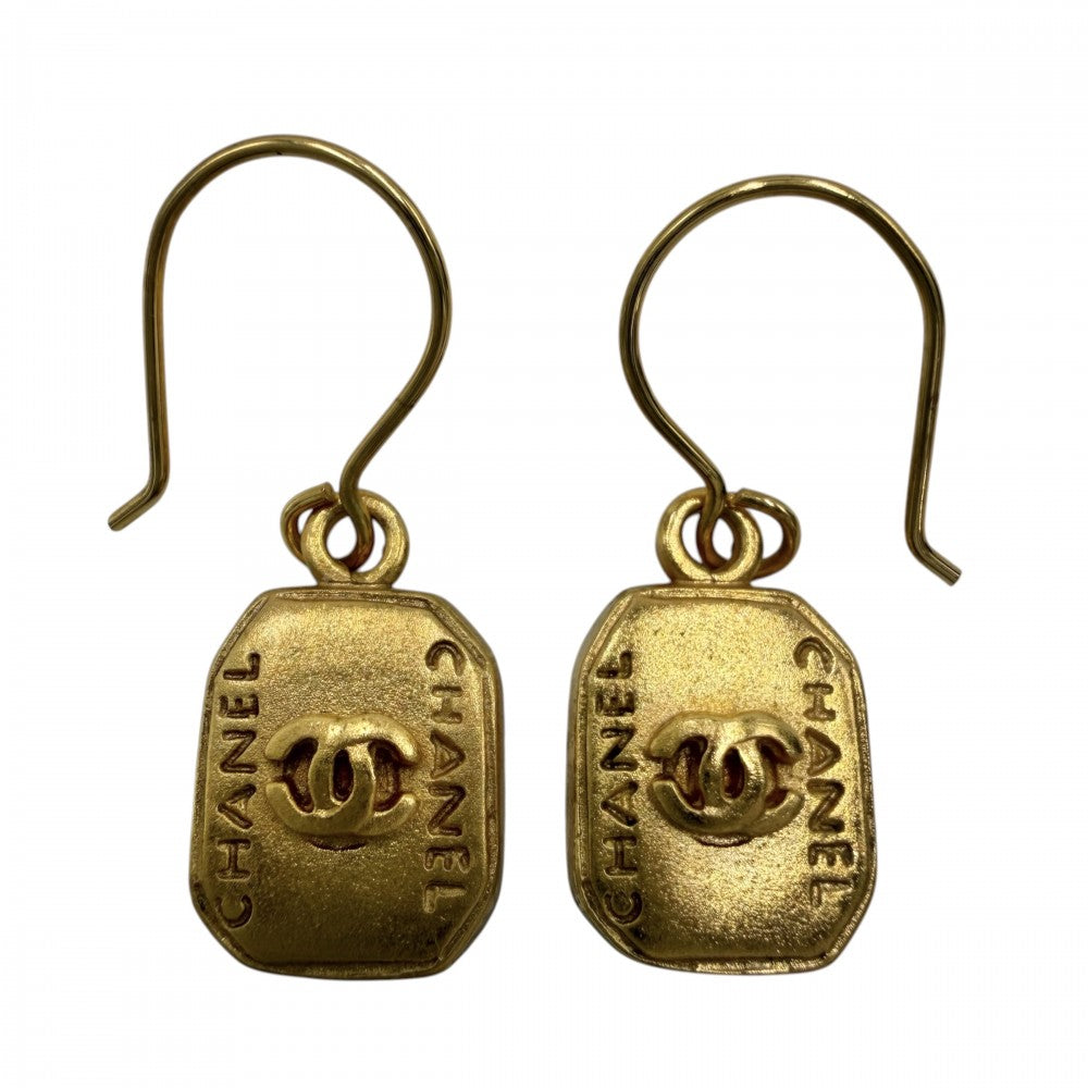 CHANEL シャネル ピアス ココマーク スイング スクエア アクセサリー GP 99A ゴールド レディース 約4.4g 1999年【中古品】