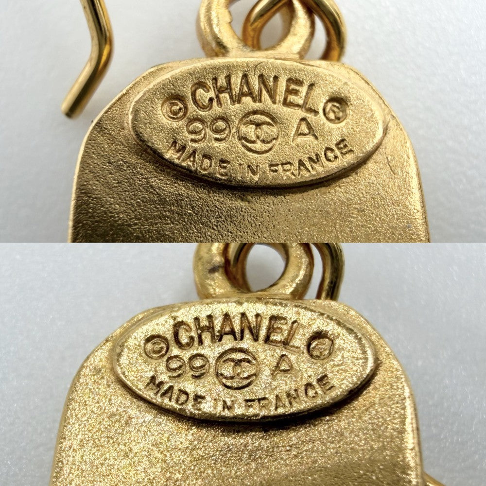 CHANEL シャネル ピアス ココマーク スイング スクエア アクセサリー GP 99A ゴールド レディース 約4.4g 1999年【中古品】