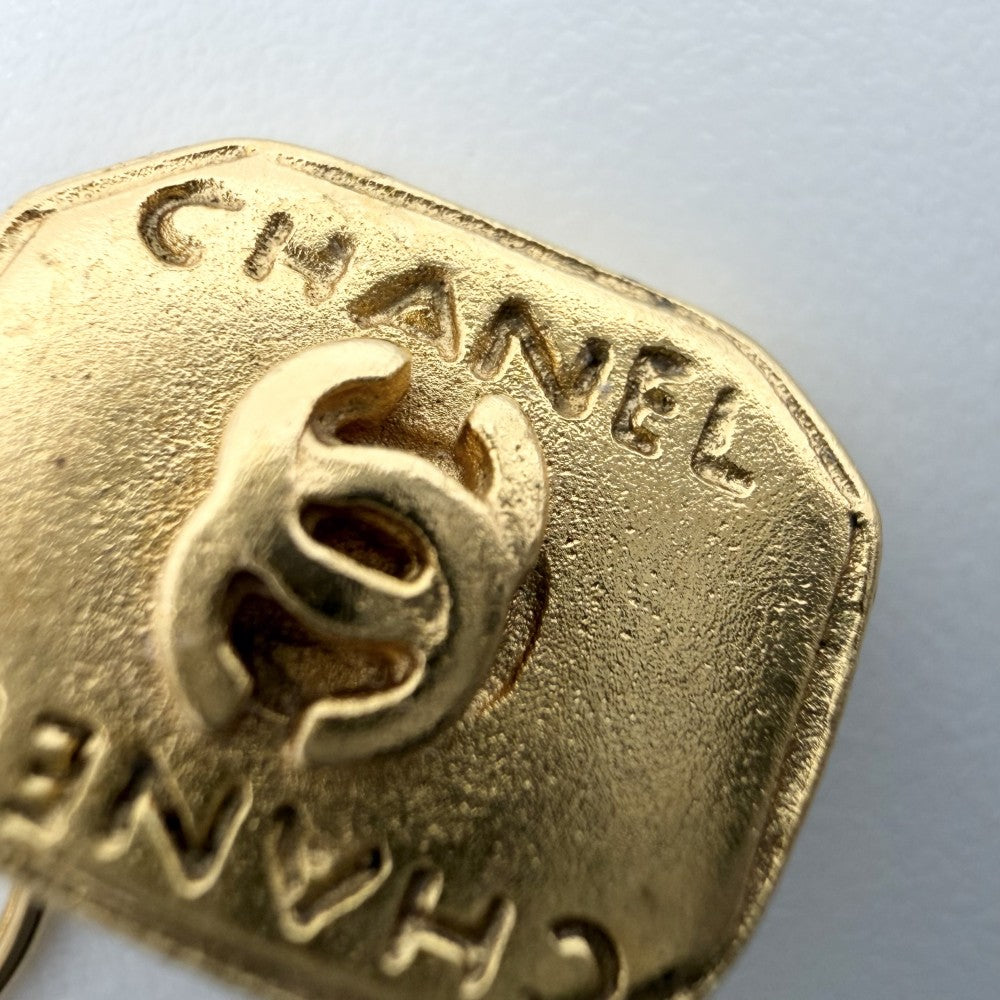 CHANEL シャネル ピアス ココマーク スイング スクエア アクセサリー GP 99A ゴールド レディース 約4.4g 1999年【中古品】