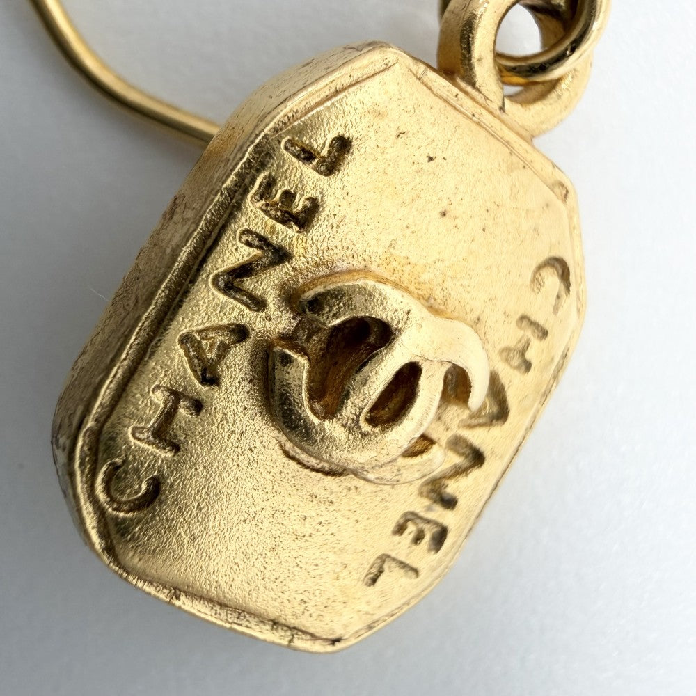 CHANEL シャネル ピアス ココマーク スイング スクエア アクセサリー GP 99A ゴールド レディース 約4.4g 1999年【中古品】