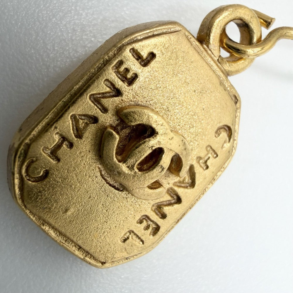 CHANEL シャネル ピアス ココマーク スイング スクエア アクセサリー GP 99A ゴールド レディース 約4.4g 1999年【中古品】