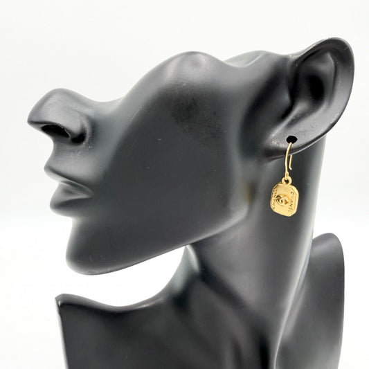 CHANEL シャネル ピアス ココマーク スイング スクエア アクセサリー GP 99A ゴールド レディース 約4.4g 1999年【中古品】