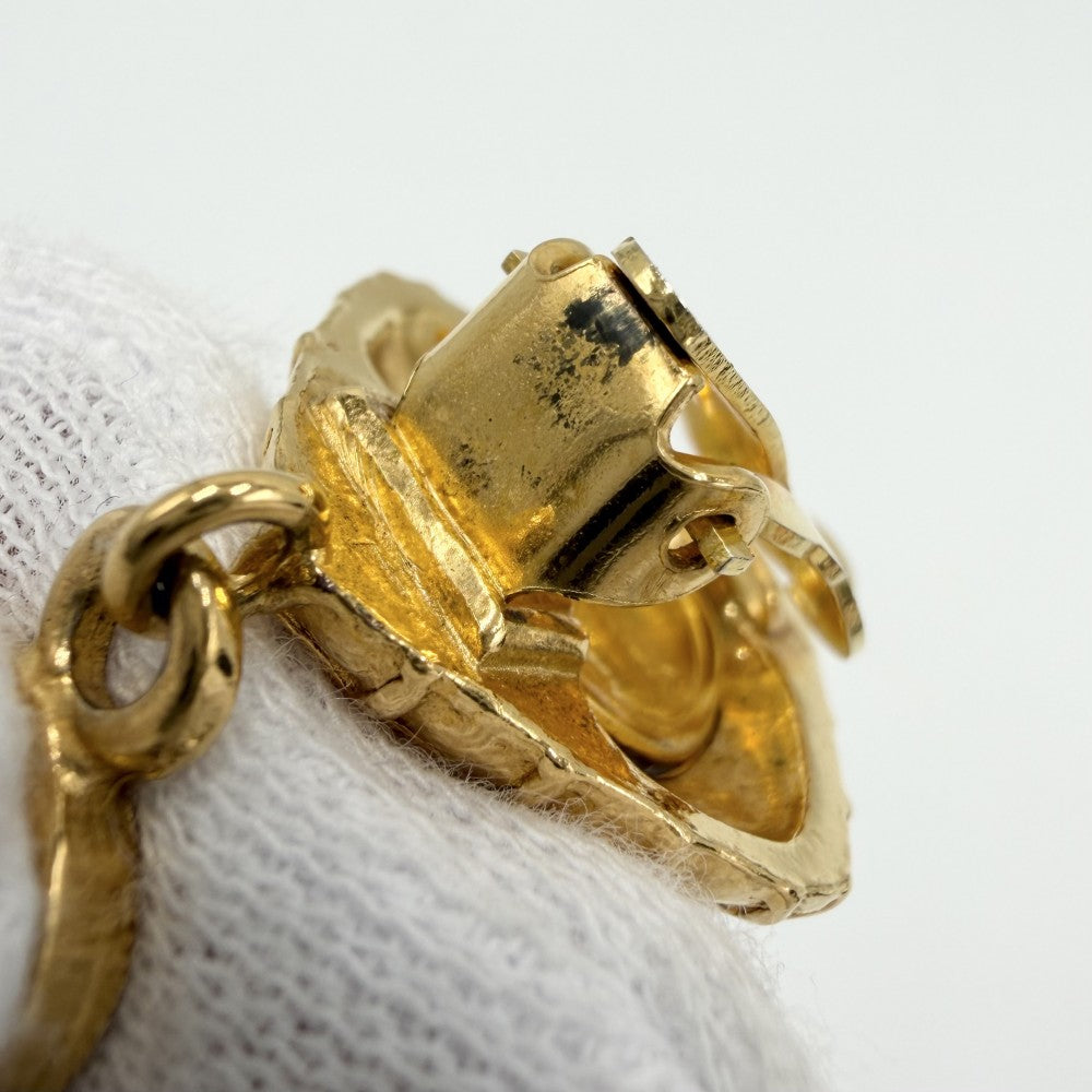 CHANEL シャネル イヤリング スイング ロゴ アクセサリー GP ゴールド レディース 約23.4g【中古品】
