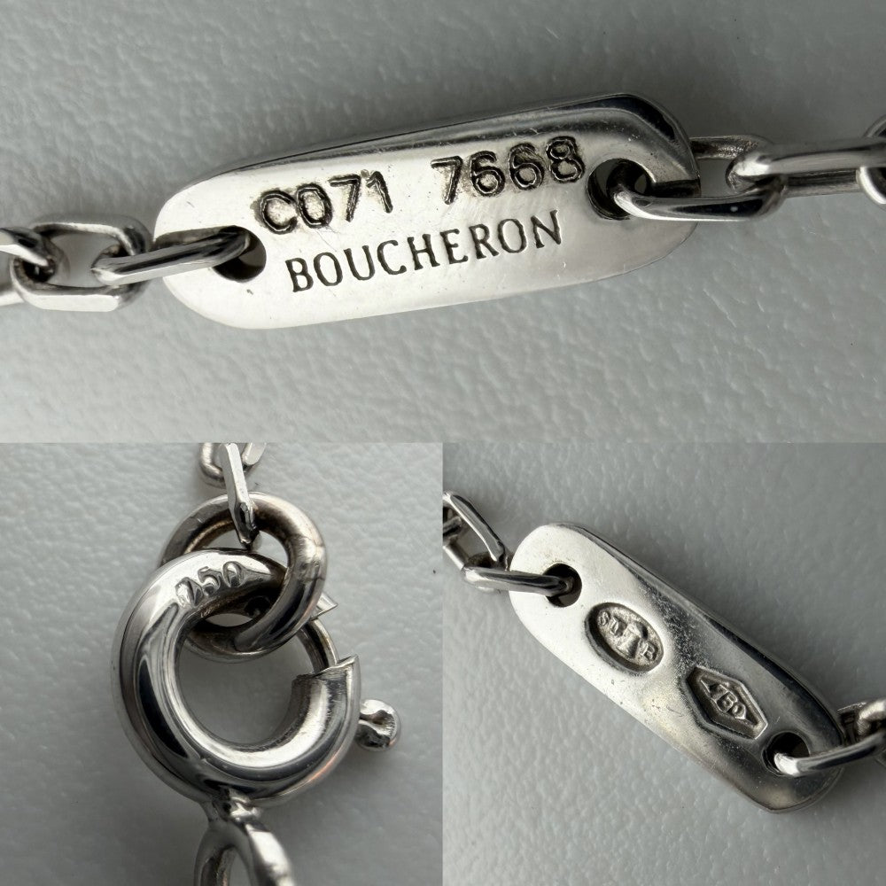 Boucheron ブシュロン ネックレス アバ アクセサリー ペンダント ジュエリー Au750 18金WG K18ホワイトゴールド ダイヤモンド レディース 約3.5g【中古品】