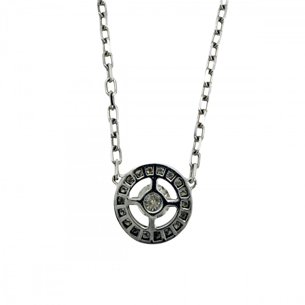 Boucheron ブシュロン ネックレス アバ アクセサリー ペンダント ジュエリー Au750 18金WG K18ホワイトゴールド ダイヤモンド レディース 約3.5g【中古品】