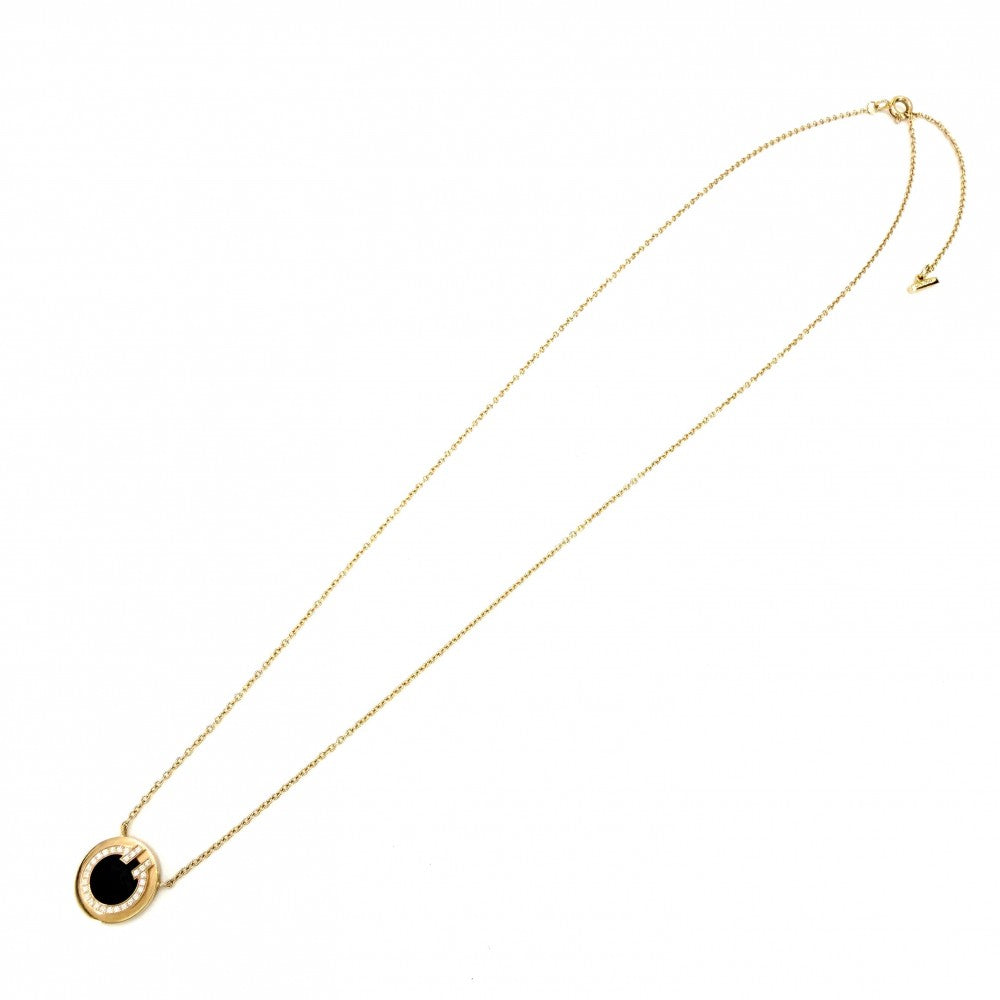 TIFFANY&Co. ティファニー ネックレス ティファニー T TWO サークル ペンダント ジュエリー アクセサリー Au750 18金PG K18ピンクゴールド オニキス ブラック 黒 ゴールド レディース 約3.2g【中古品】