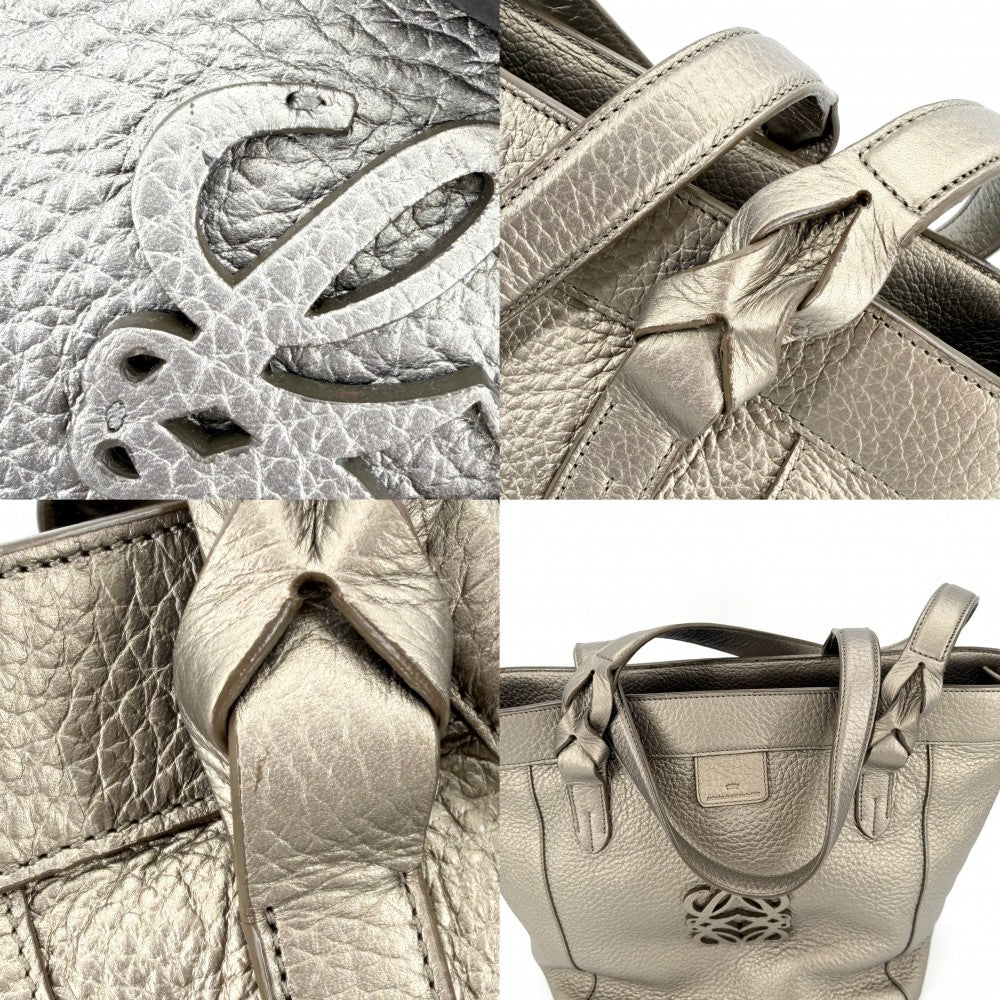 LOEWE ロエベ ハンドバッグ アナグラム フスタ トートバッグ レザー ゴールド シルバー金具 レディース【中古品】