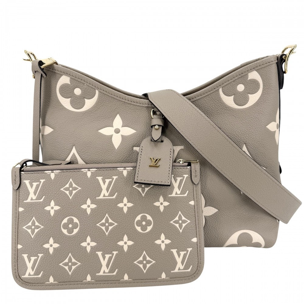 LOUIS VUITTON ルイヴィトン ショルダーバッグ モノグラムアンプラント キャリーオール ジップ NM PM ベージュ M47180 トゥルトレールグレー クリーム ゴールド金具 レディース【中古品】