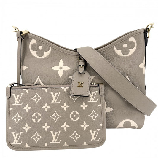 LOUIS VUITTON ルイヴィトン ショルダーバッグ モノグラムアンプラント キャリーオール ジップ NM PM ベージュ M47180 トゥルトレールグレー クリーム ゴールド金具 レディース【中古品】