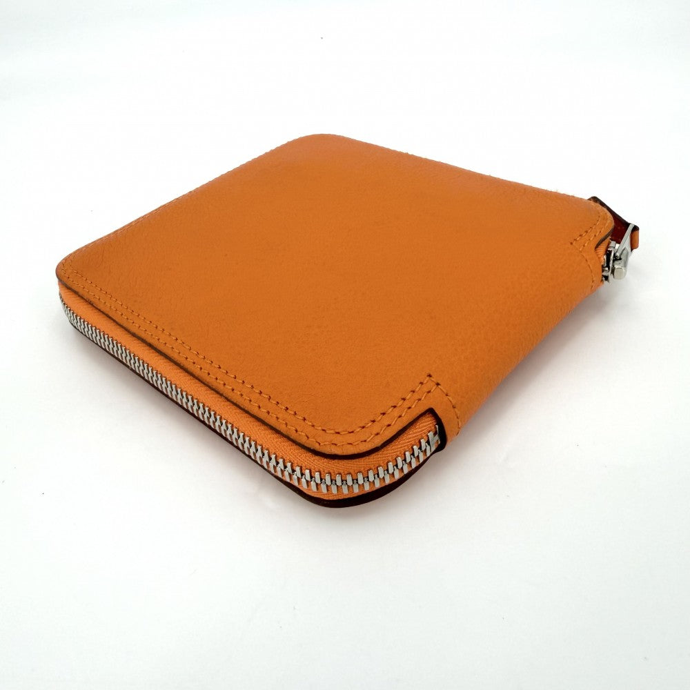 HERMES エルメス トートバッグ シルキーポップ エコバッグ 折りたたみバッグ BOVCLERIE D'ATTELAGE アトラージュのバックル シルク レザー オレンジ ブラウン 茶 シルバー金具 レディース【中古品】