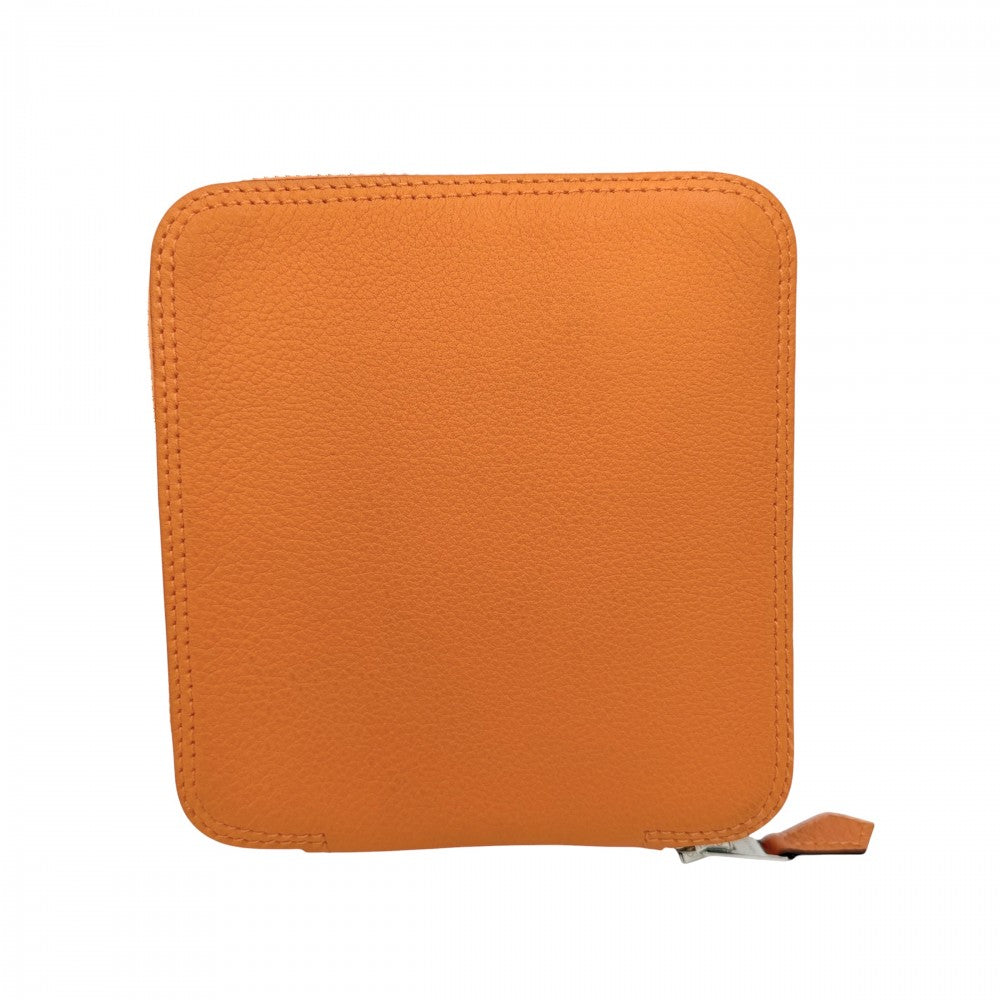 HERMES エルメス トートバッグ シルキーポップ エコバッグ 折りたたみバッグ BOVCLERIE D'ATTELAGE アトラージュのバックル シルク レザー オレンジ ブラウン 茶 シルバー金具 レディース【中古品】