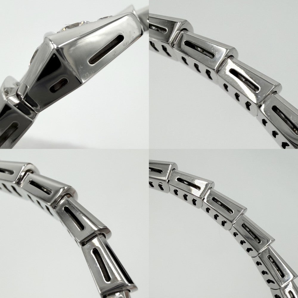 BVLGARI ブルガリ バングル セルペンティ ヴァイパー ブレスレット アクセサリー ジュエリー 18金WG Au750 16サイズ K18ホワイトゴールド ダイヤモンド3.64ct ユニセックス 約24.3g【中古品】