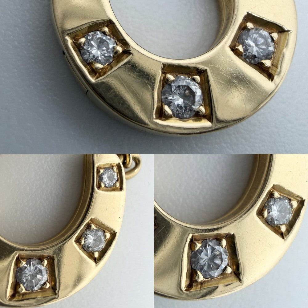 HERMES エルメス ネックレス ホースシュー アクセサリー ジュエリー 18金YG Au750 K18イエローゴールド ダイヤモンド レディース 約7.4g【中古品】