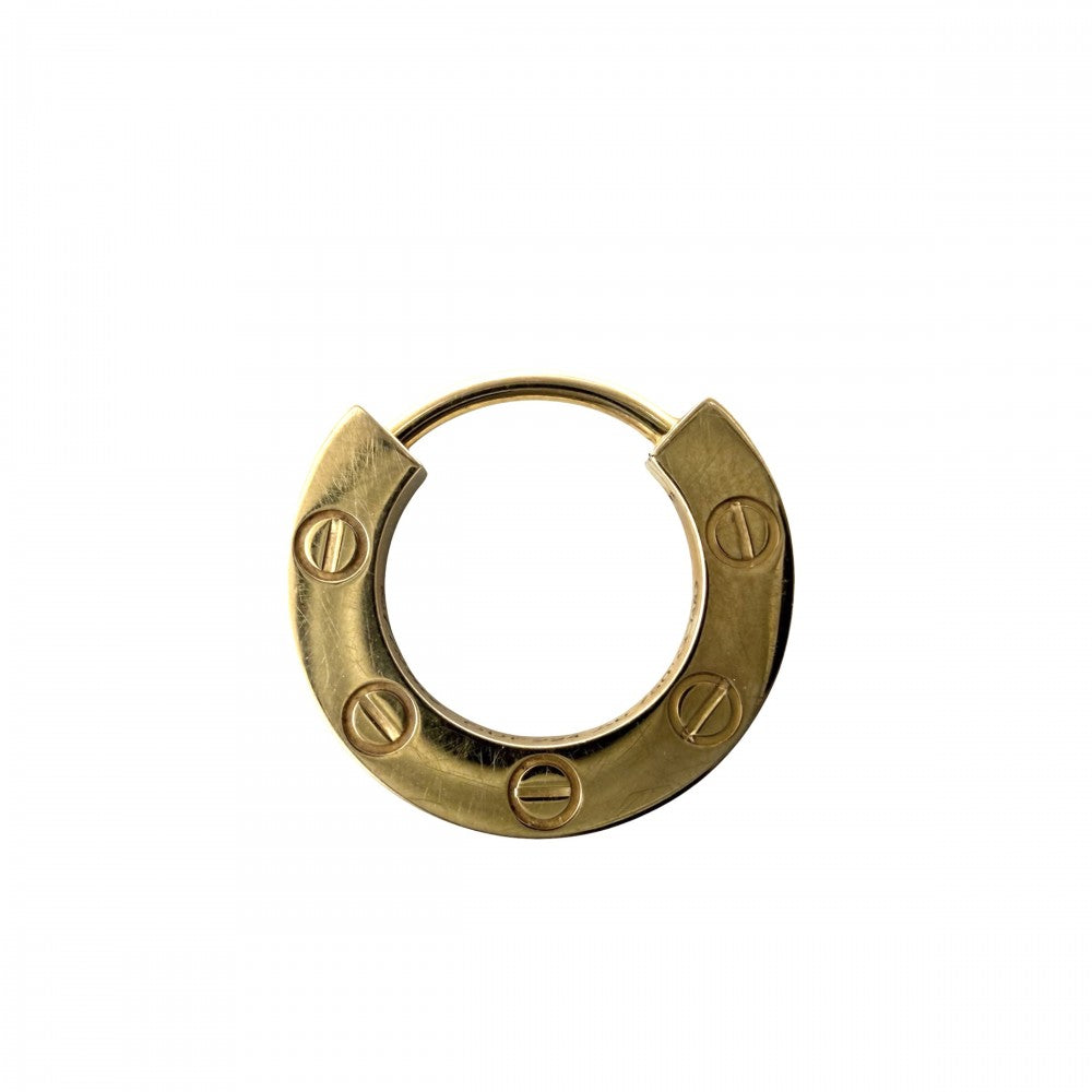 CARTIER カルティエ ピアス フープピアス ラブ シングル ビス 18金YG Au750 ジュエリー アクセサリー K18イエローゴールド レディース 約1.6g【中古品】