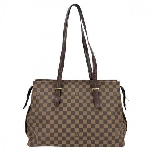 LOUIS VUITTON ルイヴィトン トートバッグ ダミエ チェルシー ハンドバッグ N51119 ブラウン 茶 ゴールド金具 レディース【中古品】