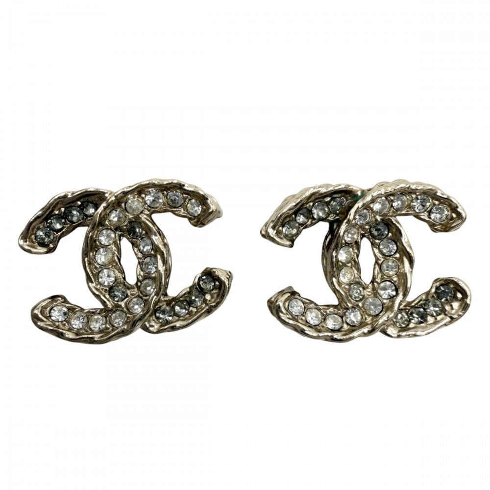 CHANEL シャネル ピアス ココマーク アクセサリー ラインストーン GP B13B ゴールド レディース 約3.5g 2013年【中古品】