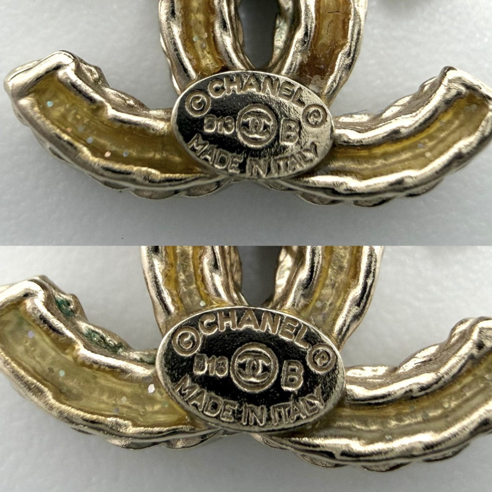 CHANEL シャネル ピアス ココマーク アクセサリー ラインストーン GP B13B ゴールド レディース 約3.5g 2013年【中古品】
