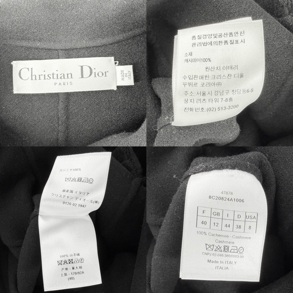 Christian Dior クリスチャンディオール アウター ダブルブレスト カシミヤコート ロングコート アパレル 服 40 ブラック 黒 冬 カシミヤ レディース【中古品】