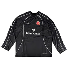 BALENCIAGA バレンシアガ 長袖Ｔシャツ メッシュテクニカルジャージー PARIS SOCCER トップス アパレル 服 L 778972 ブラック 黒 オールシーズン ポリエステル メンズ【中古品】