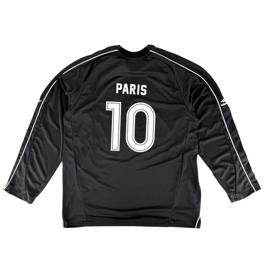 BALENCIAGA バレンシアガ 長袖Ｔシャツ メッシュテクニカルジャージー PARIS SOCCER トップス アパレル 服 L 778972 ブラック 黒 オールシーズン ポリエステル メンズ【中古品】