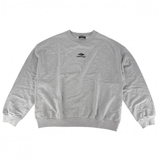 BALENCIAGA バレンシアガ スウェット 3B Sports Icon 刺繍 トレーナー トップス オーバーサイズ アパレル 服 L 697869 グレー 春 秋 冬 コットン メンズ【中古品】