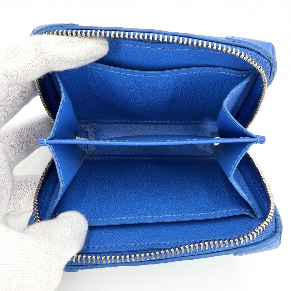 LOUIS VUITTON ルイヴィトン コインケース モノグラムクラウズ ソフトトランク ネックレスウォレット 小銭入れ 小物 M45440 ブルー 青 シルバー金具 メンズ【中古品】