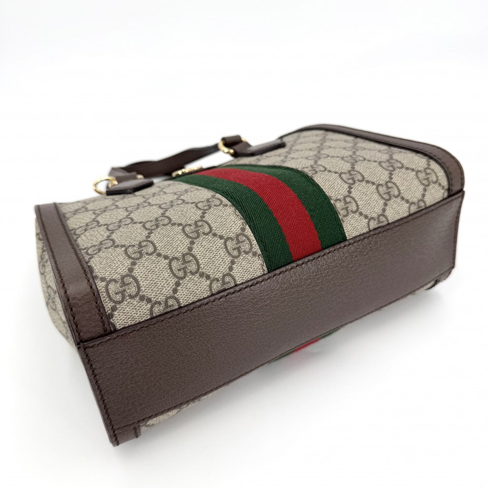 GUCCI グッチ 2WAY オフィディア スモールトートバッグ ハンドバッグ ショルダーバッグ 547551 GGスプリームキャンバス レザー ベージュ ブラウン 茶 ゴールド金具 レディース【中古品】