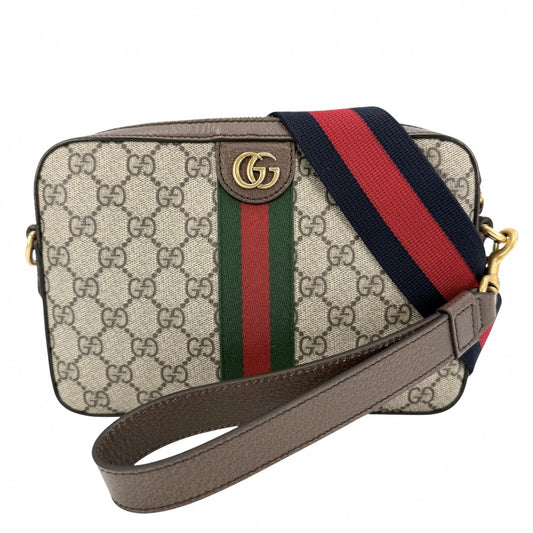 GUCCI グッチ ショルダーバッグ オフィディア スモールクロスボディバッグ 2WAY クラッチバッグ セカンドバッグ 699439 GGスプリームキャンバス レザー ベージュ ゴールド金具 メンズ【中古品】