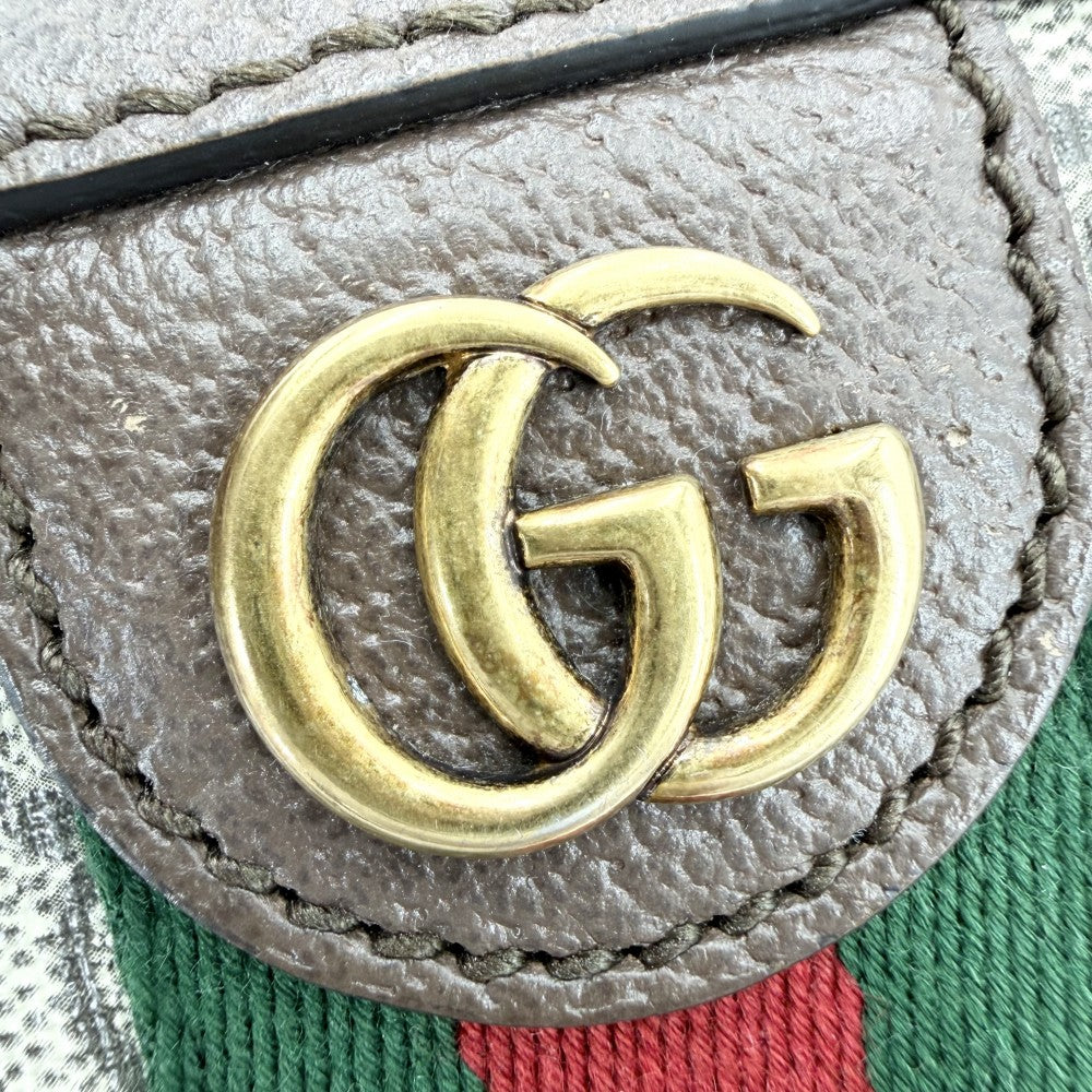 GUCCI グッチ ショルダーバッグ オフィディア スモールクロスボディバッグ 2WAY クラッチバッグ セカンドバッグ 699439 GGスプリームキャンバス レザー ベージュ ゴールド金具 メンズ【中古品】