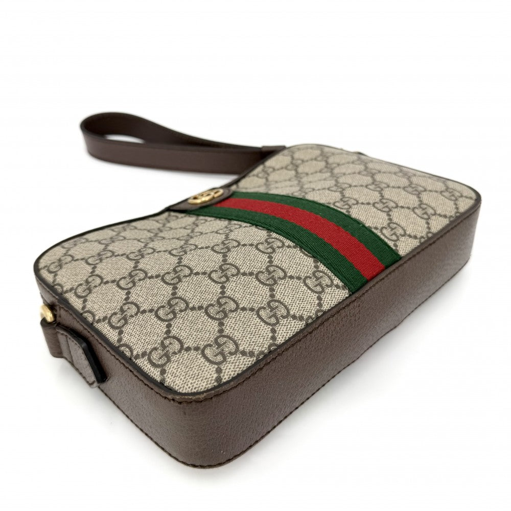 GUCCI グッチ ショルダーバッグ オフィディア スモールクロスボディバッグ 2WAY クラッチバッグ セカンドバッグ 699439 GGスプリームキャンバス レザー ベージュ ゴールド金具 メンズ【中古品】