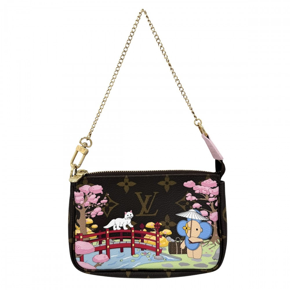 LOUIS VUITTON ルイヴィトン ハンドバッグ ミニポシェットアクセソワール ヴィヴィエンヌ ホリデイ アクセサリーポーチ M45905 モノグラムキャンバス ブラウン 茶 マルチカラー ゴールド金具 レディース【中古品】