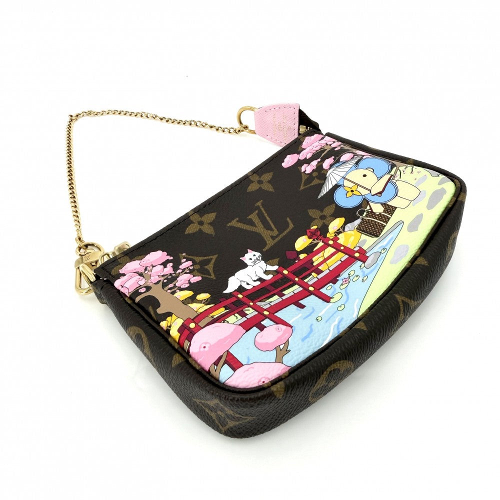 LOUIS VUITTON ルイヴィトン ハンドバッグ ミニポシェットアクセソワール ヴィヴィエンヌ ホリデイ アクセサリーポーチ M45905 モノグラムキャンバス ブラウン 茶 マルチカラー ゴールド金具 レディース【中古品】