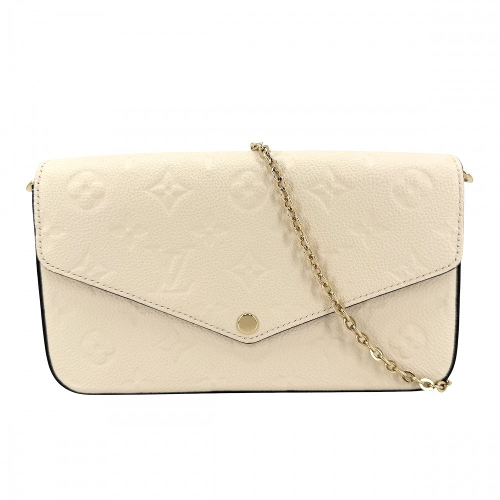 LOUIS VUITTON ルイヴィトン ショルダーバッグ モノグラムアンプラント ポシェットフェリシー チェーンウォレット 財布 クラッチバッグ ベージュ M82363 クリーム ゴールド金具 レディース【中古品】