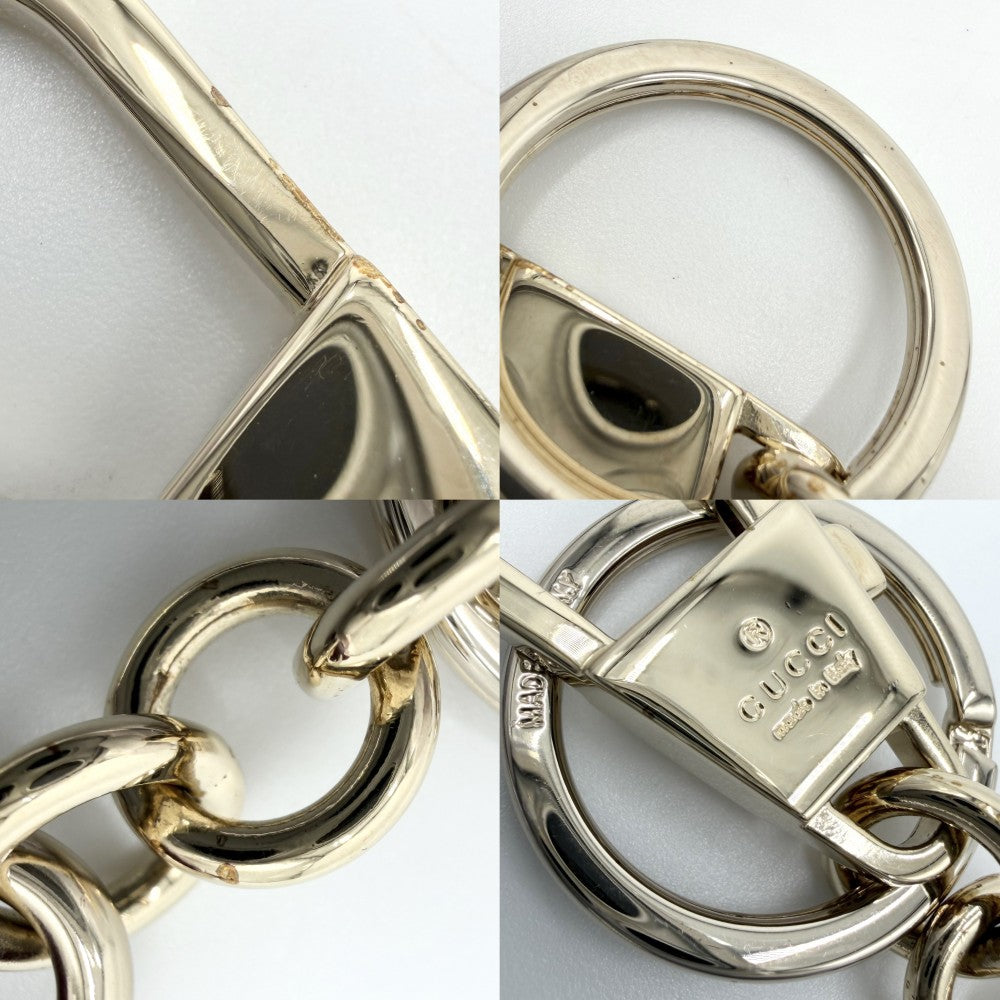 GUCCI グッチ キーリング ヒグチユウココラボ キーホルダー チャーム 猫 アクセサリー GGスプリーム 851743 レザー ブルー 青 ピンク ゴールド金具 レディース【中古品】
