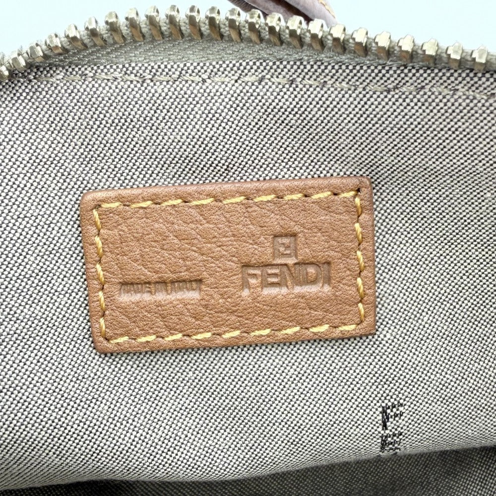 FENDI フェンディ ハンドバッグ ズッキーノ ミニバッグ 8BR513 キャンバス レザー ブラウン 茶 ベージュ ゴールド金具 レディース【中古品】