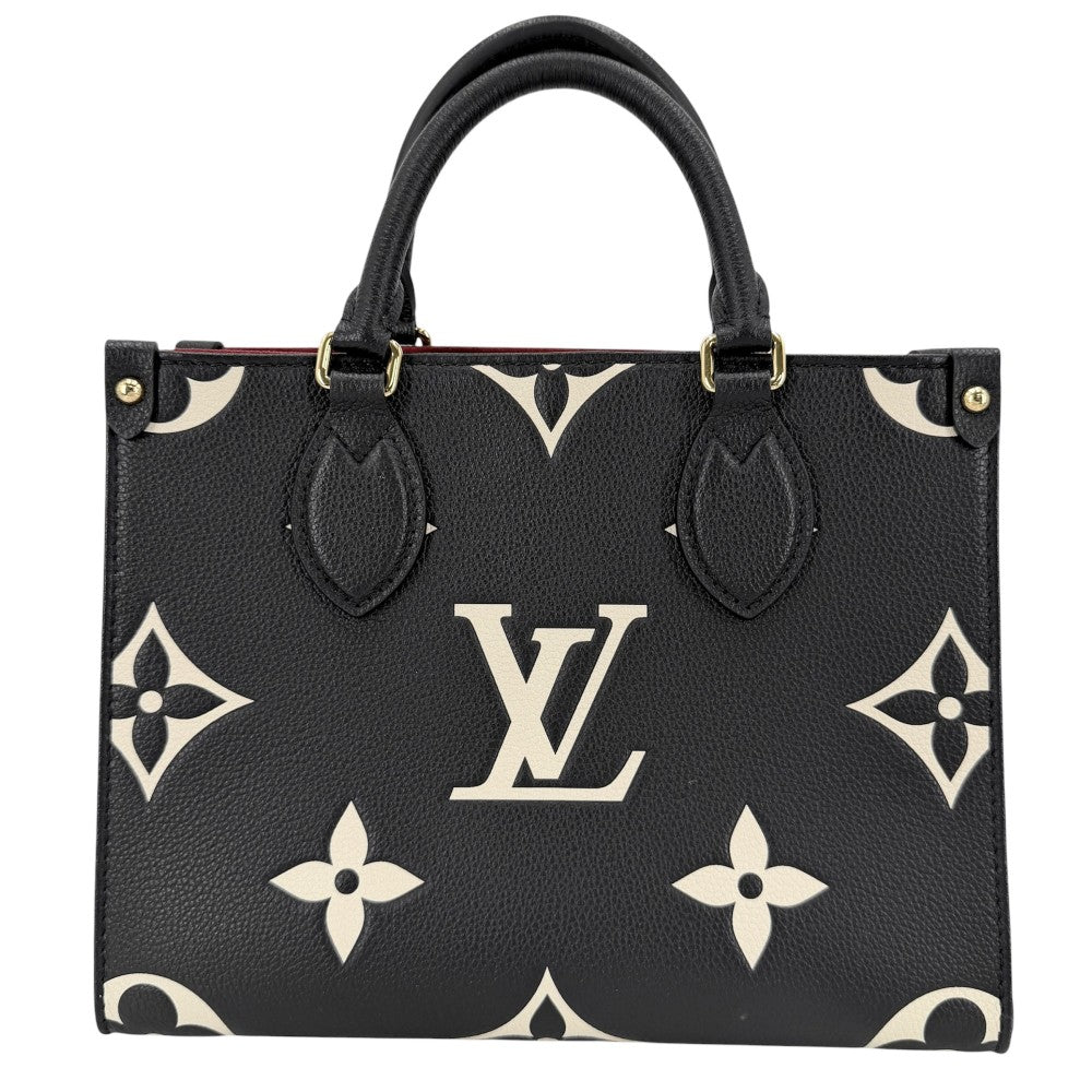 LOUIS VUITTON ルイヴィトン 2WAY バイカラーモノグラムアンプラント オンザゴーPM ハンドバッグ ショルダーバッグ M45659 ブラック 黒 ベージュ ゴールド金具 レディース【中古品】