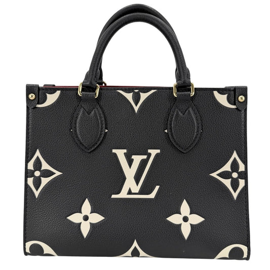 LOUIS VUITTON ルイヴィトン 2WAY バイカラーモノグラムアンプラント オンザゴーPM ハンドバッグ ショルダーバッグ M45659 ブラック 黒 ベージュ ゴールド金具 レディース【中古品】