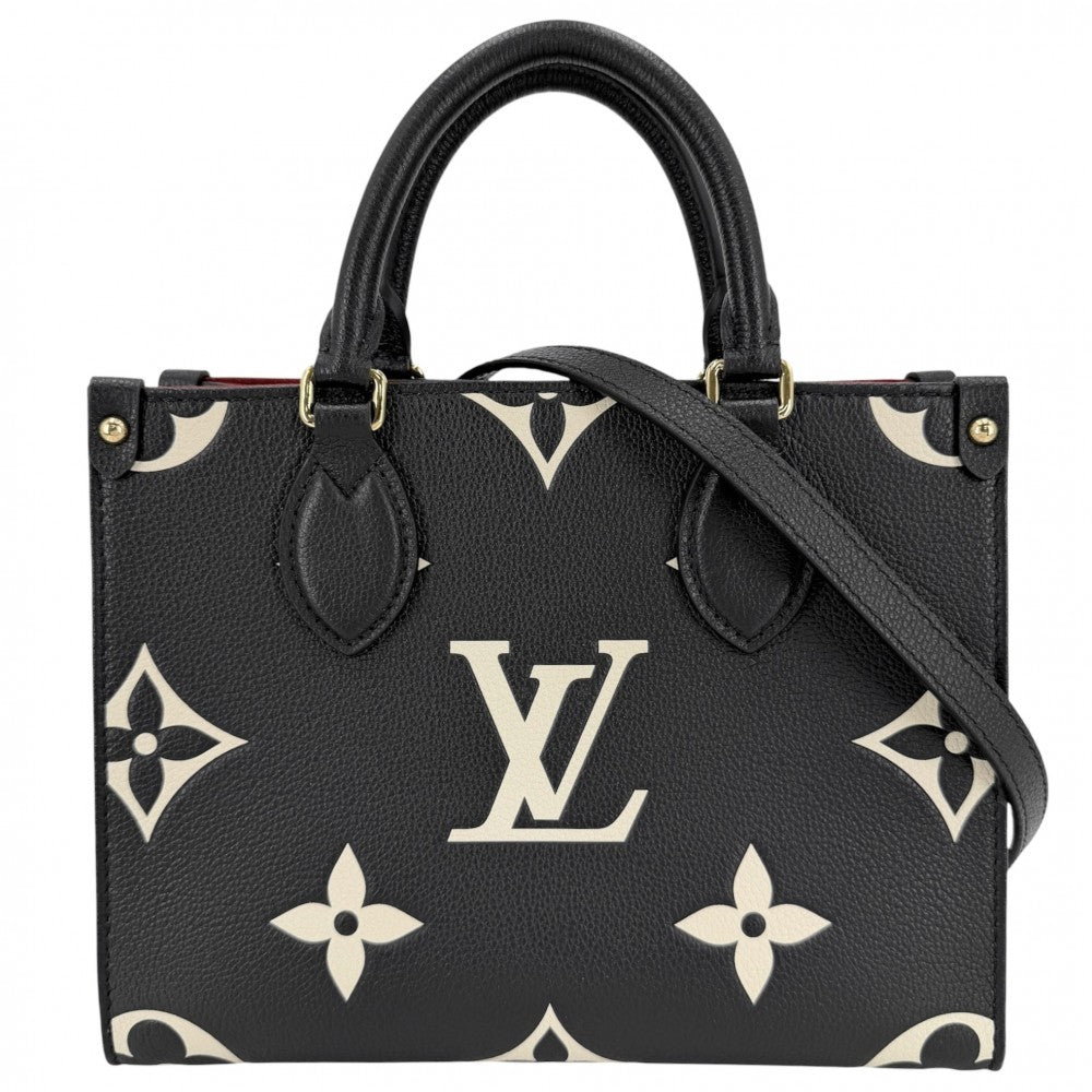 LOUIS VUITTON ルイヴィトン 2WAY バイカラーモノグラムアンプラント オンザゴーPM ハンドバッグ ショルダーバッグ M45659 ブラック 黒 ベージュ ゴールド金具 レディース【中古品】