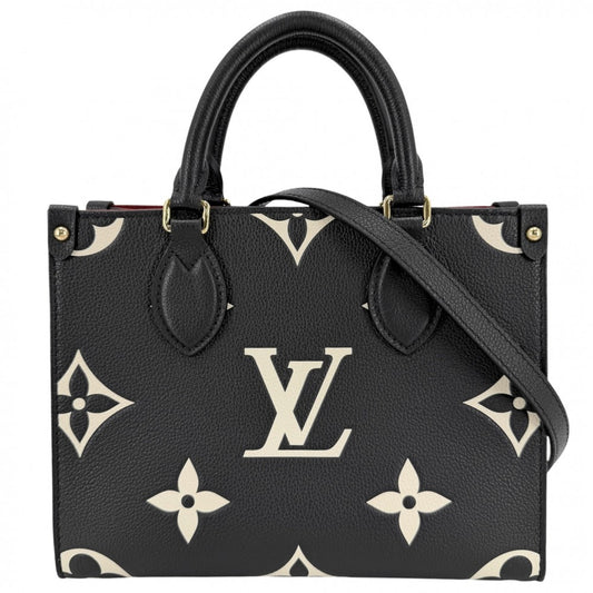 LOUIS VUITTON ルイヴィトン 2WAY バイカラーモノグラムアンプラント オンザゴーPM ハンドバッグ ショルダーバッグ M45659 ブラック 黒 ベージュ ゴールド金具 レディース【中古品】