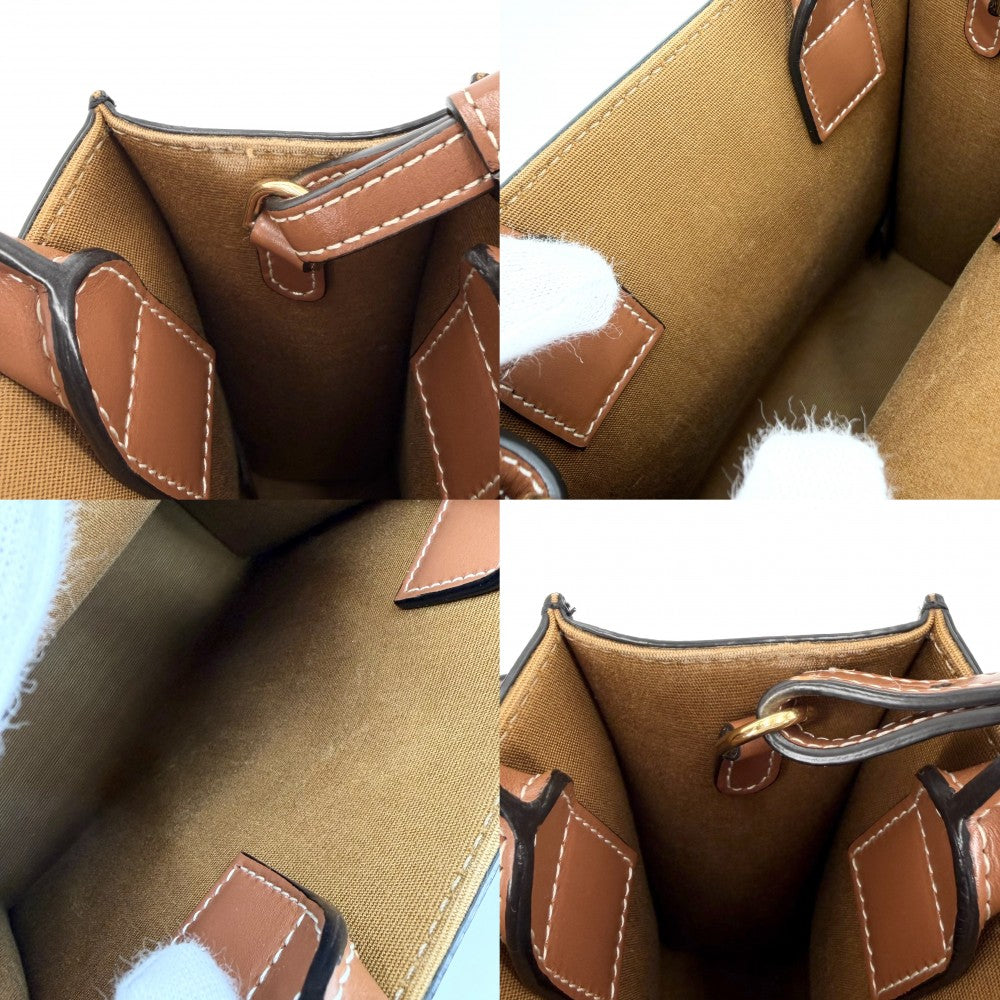 CELINE セリーヌ 2WAY ミニ バーティカルカバ ショルダーバッグ ハンドバッグ ロゴ タン 194372BZK.04LU レザー コーティングキャンバス ブラウン 茶 ゴールド金具 レディース【中古品】