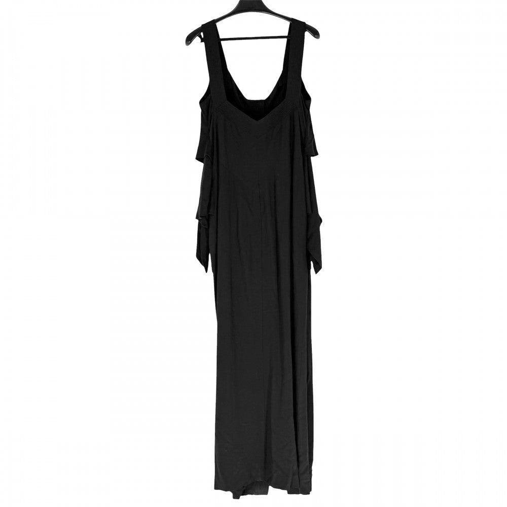 CHANEL シャネル ワンピース ノースリーブ ヴィンテージ アパレル 服 38 ブラック 黒 秋 シルク レディース【中古品】