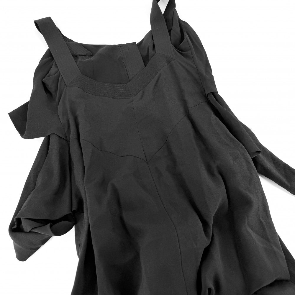 CHANEL シャネル ワンピース ノースリーブ ヴィンテージ アパレル 服 38 ブラック 黒 秋 シルク レディース【中古品】